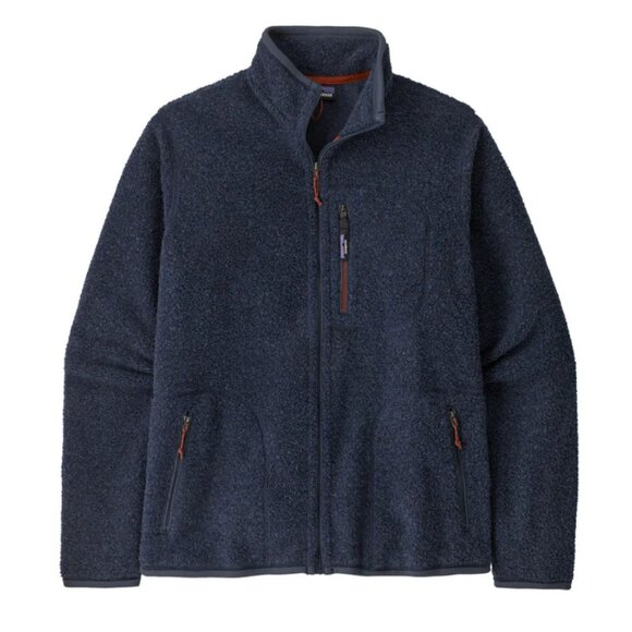 Patagonia Men's XS Blue Orange Vintage Reclaimed Fleece Zip Up Jacket Wool Cozy - Picture 1 of 4